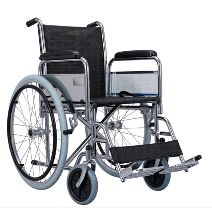 Silla de ruedas con pieceros y apoyabrazos desmontables