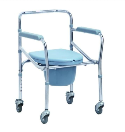 Ayuda sanitaria con ruedas plegable en acero